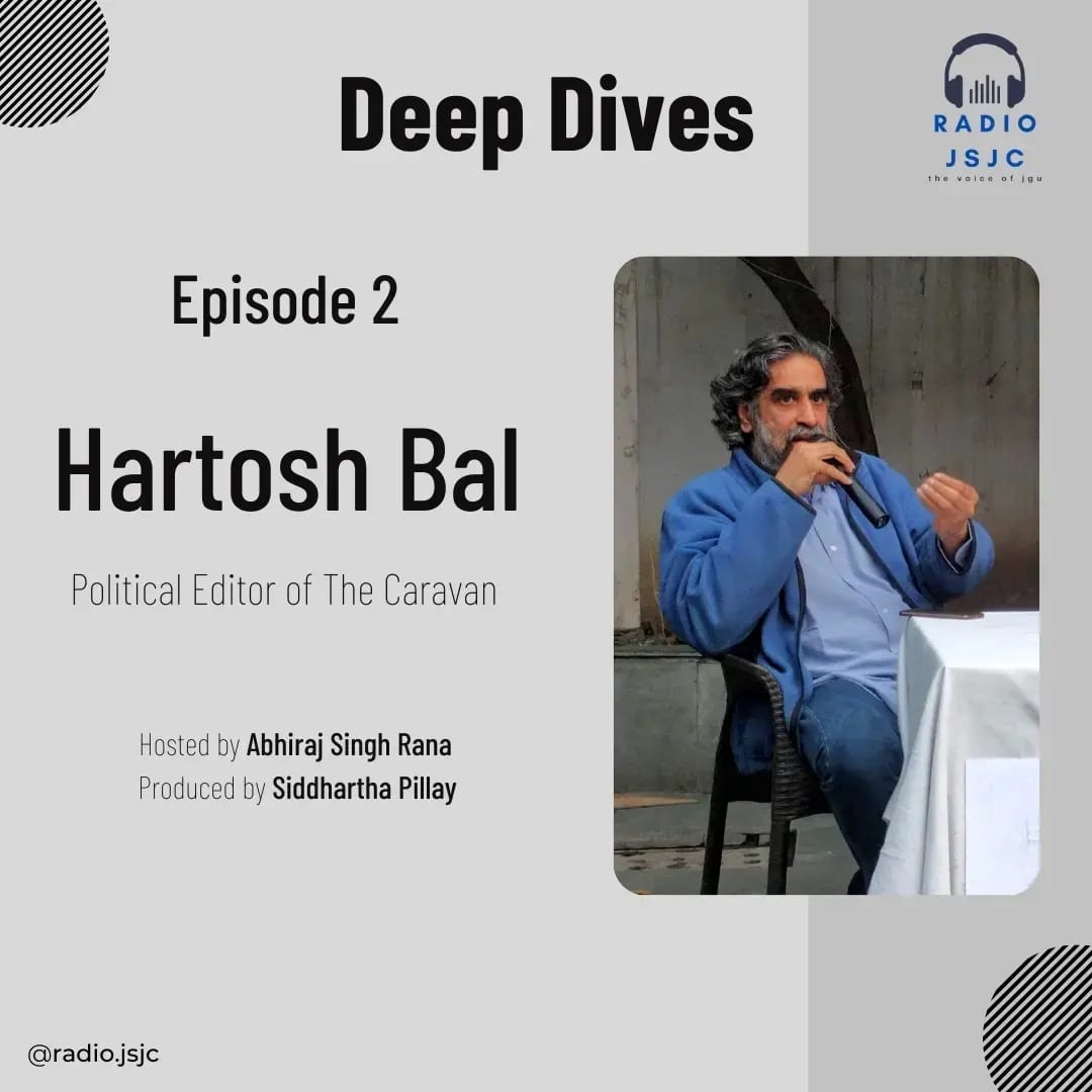 jsjc_jgu's tweet photo. Listen to JSJC students interview @SrinivasanJain (formerly of NDTV), @ghazalawahab (Force India), @josyjosephkj (Confluence Media) and @HartoshSinghBal (Editor, The Caravan) - exclusively on Radio JSJC, our own digital radio channel! https://t.co/HM4WIfYPMh https://t.co/xOfVhQvAI2
