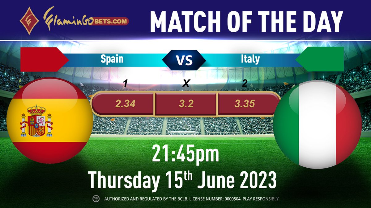🔥 The clash of the titans! 🇪🇸⚔️🇮🇹 Flamingobets presents the must-watch match of the day as Spain takes on Italy in a thrilling UEFA Nations League showdown! ⚽️🏆 Brace yourselves for an epic battle tonight at 21:45! 🙌🔥#UEFANationsLeague #MatchOfTheDay #flaminogbets #bestodds