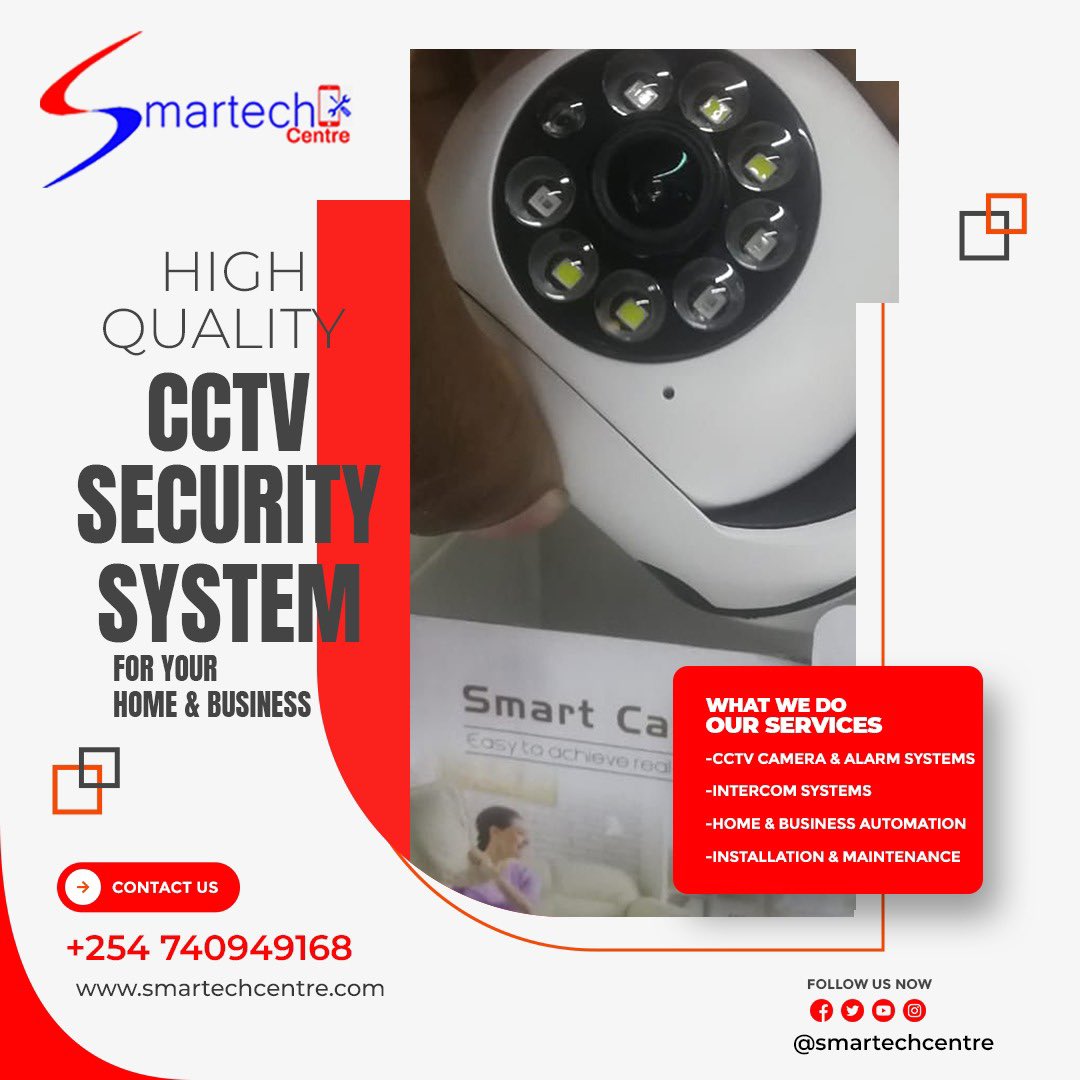 smartechcentre's tweet photo. Get an all around clock full security for home,office,shop,restaurant or properties.
We offer you a 10% off of cctv cameras installation and product sale. #smartfix #SmallBusiness #securities https://t.co/kmPJAo2ilL