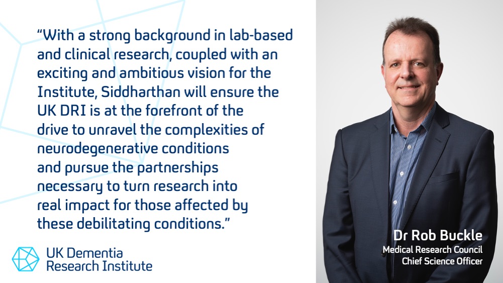 Huge congratulations to Prof Siddharthan Chandran, who has been appointed as the new Director of the UK DRI!🎉

We are delighted to welcome Prof Chandran into his new role👏🙌

Find out more👉buff.ly/3NaJavM