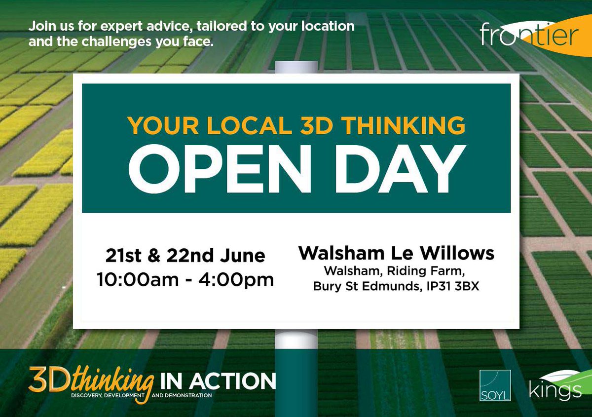 #EVENT: The #3DThinking open days in #WalshamLeWillows are happening this week! 

On Wednesday &amp; Thursday we’ll be leading trial plot tours to discuss varietal comparisons &amp; share sustainable crop production solutions. 

Join us: bit.ly/42uH3K4