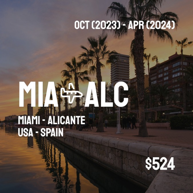 ✈️ Miami (MIA) to Alicante (ALC) for only $524 (USD) roundtrip 💸
125 live dates on Adventure Machine. - get the app on iOS or Android #doral #miami #miamibeach #miamiflorida #BMWmiami #miamihurricanes #miamifootball #universityofmiami