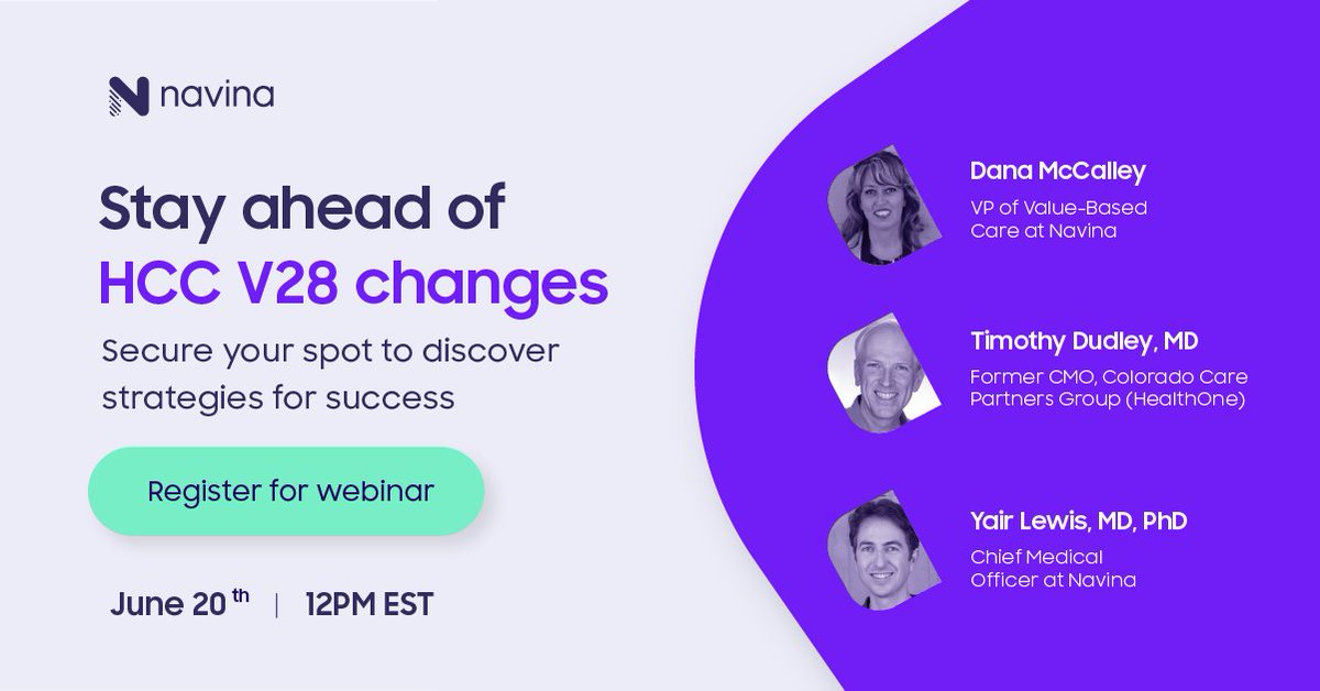 HCC V28 changes are coming...is your organization prepared? Join us on June 20th for an informative session to help you transition successfully. Secure your spot! navina-ai.zoom.us/webinar/regist…