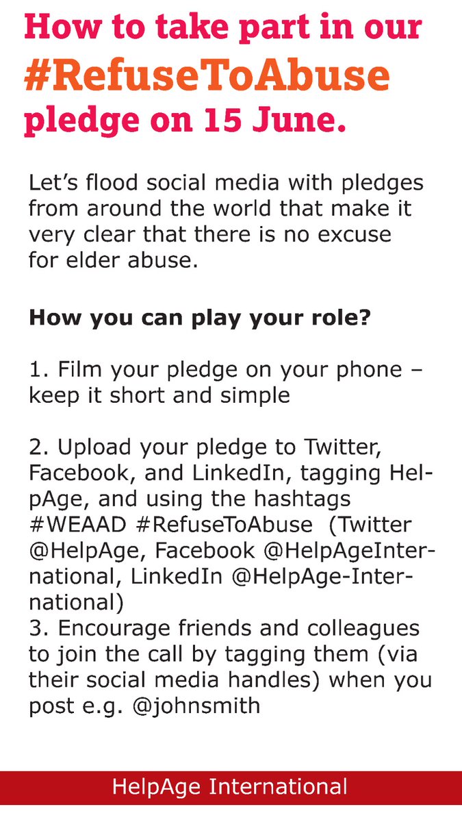 #RefuseToAbuse #standagainstelderabuse @HelpAge