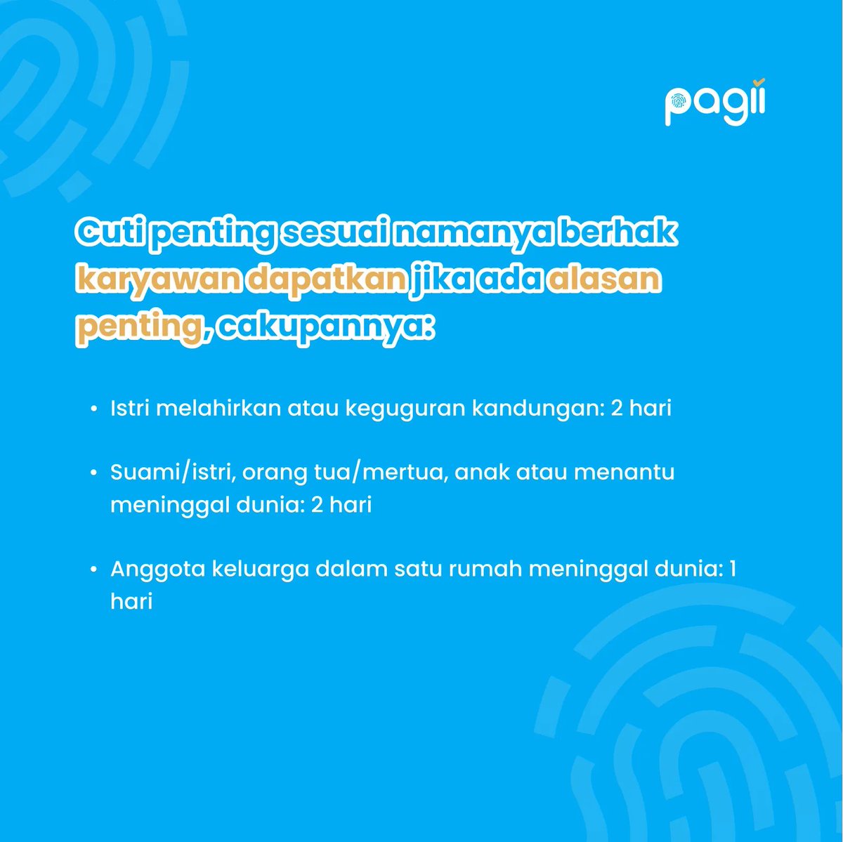PagiiCo's tweet photo. Walau cuti-cuti berikut dibilang jarang, pasti Anda ingin urusan mengelola cuti atau absensi lainnya dipermudah bukan?⁣
⁣
Cari tahu manfaat lengkap Pagii untuk bisnis Anda📞⁣
⁣
---⁣
#pagii⁣
#absensionline⁣
#cuti⁣
#aplikasiabsensi https://t.co/YxIlwX5p7p