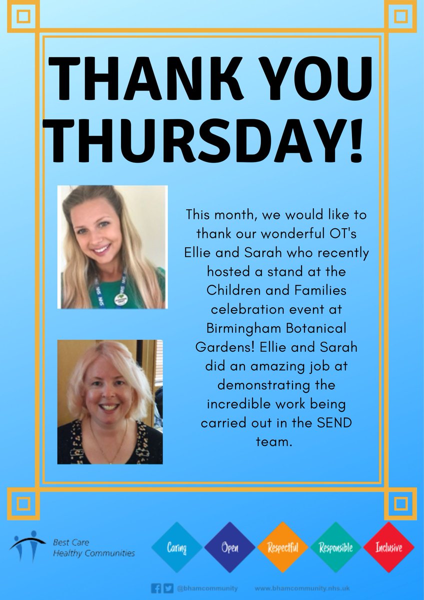 🌟Thank you Thursday🌟
We would like to thank our amazing Occupational Therapists Ellie and Sarah!