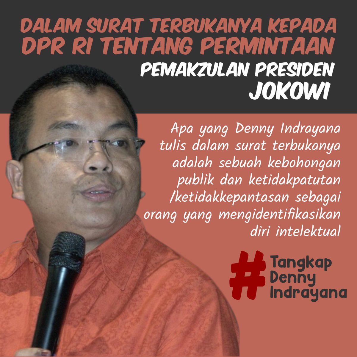 Di tengah statusnya sebagai tersangka korupsi , yang kasusnya masih berjalan 8 th.

Koq bisa nyaleg
Cuma gegara mau Nyaleg Lu jadi bikin gaduh seNegara ye ??!!

#TangkapDennyIndrayana