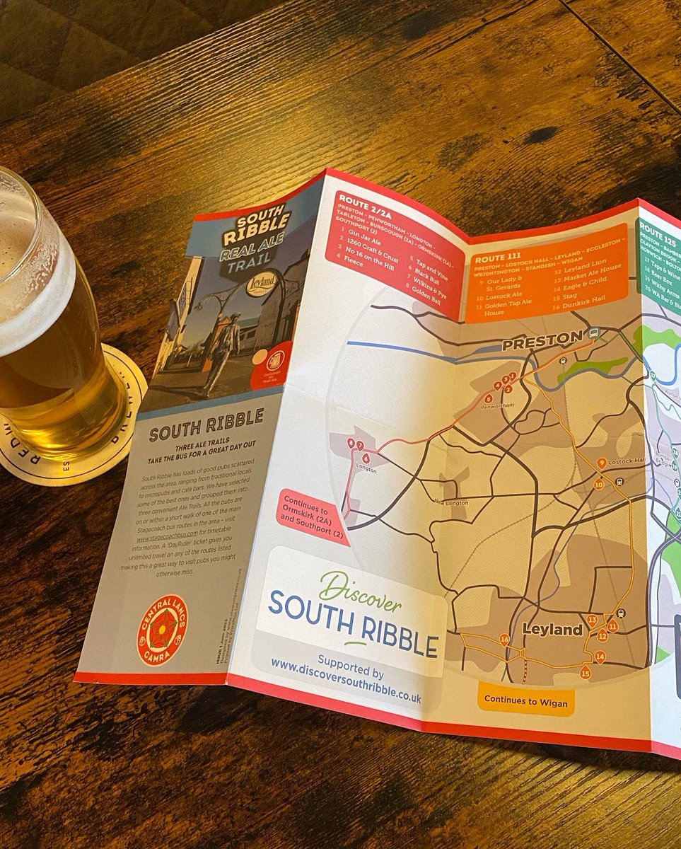 Why not get out on the bus using our new ale trail round South Ribble. 3 routes, with some superb beer to enjoy! Pick up from a pub in the area, or online at our branch website. #betterTransportWeek #CAMRA #AleTrail