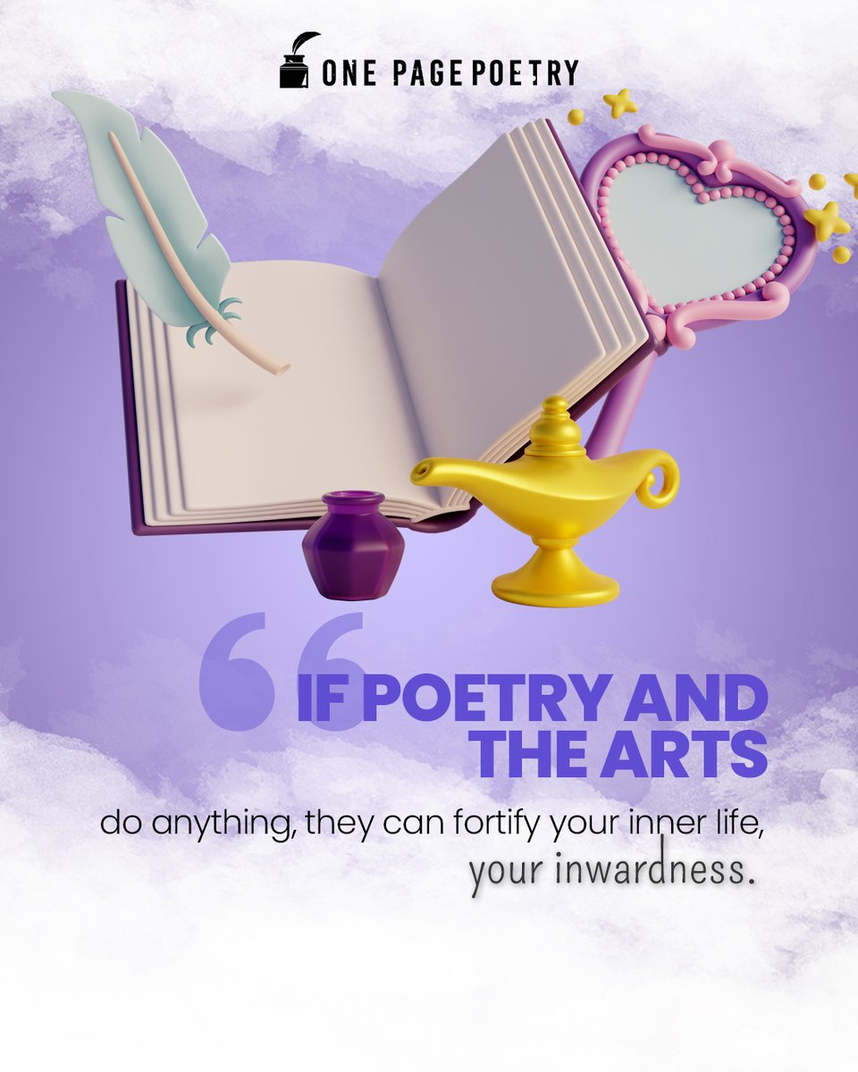 If poetry and the arts do anything, they can fortify your inner life, your inwardness. 🌊🧘‍♀️✨
-Seamus Heaney

#poetry #arts #innerlife #inwardness #inspiration