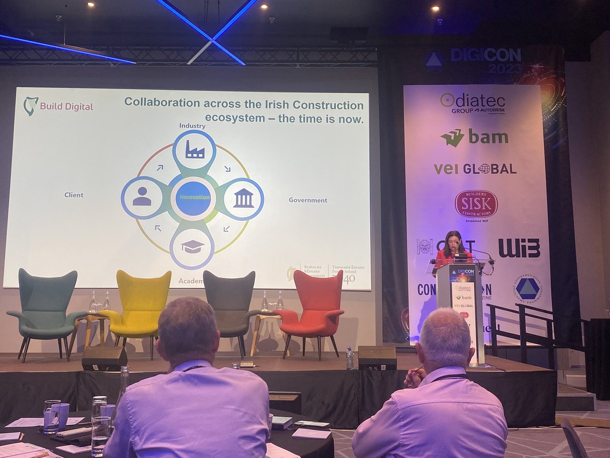 Sean_Downey_IRL's tweet photo. Great key note from @BuildDigitalPrj Director Claire Erikkson of @WeAreTUDublin on what major collaboration means and needs @CIF_Ireland #digiconsummit https://t.co/6IVkZfVGCV