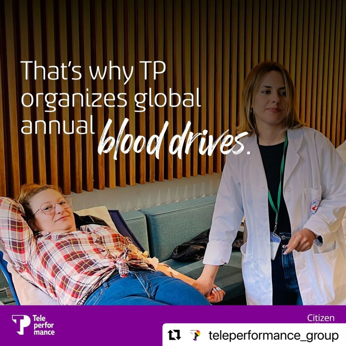 #Repost @Teleperformance 
・・・
Teleperformance is committed to being a global force of good. That’s why we organize yearly blood drives every June 14, World Blood Donor Day. 

Join us and help save lives! 

#TPCares #Proud2beTP #COTW #InspiredToBeTheBest