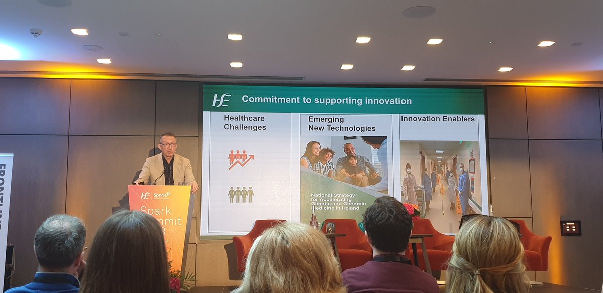 CCO Dr Colm Henry at #SparkSummit23... on the '..importance of enabling frontline innovators' to improve effective care and on  @ProgrammeSpark '..one of the absolute highlights of the HSE'