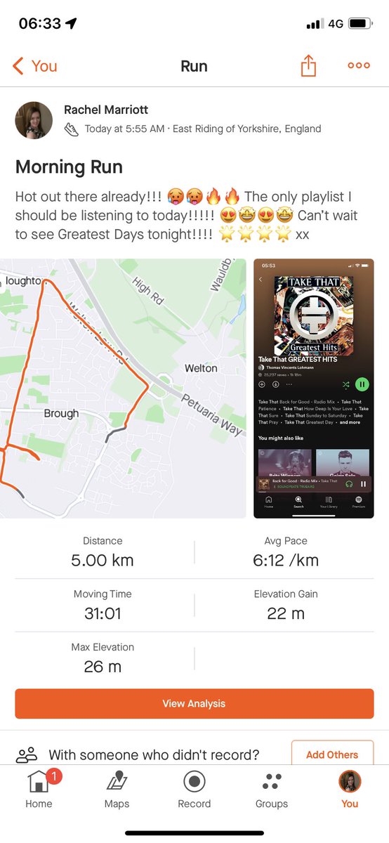 rmarriott84's tweet photo. Only running playlist I needed today!! On THAT DAY!!!! 🤩😍💖 @GaryBarlow can’t wait to see the film!!!! #greatestdays https://t.co/ai62aJkyZE