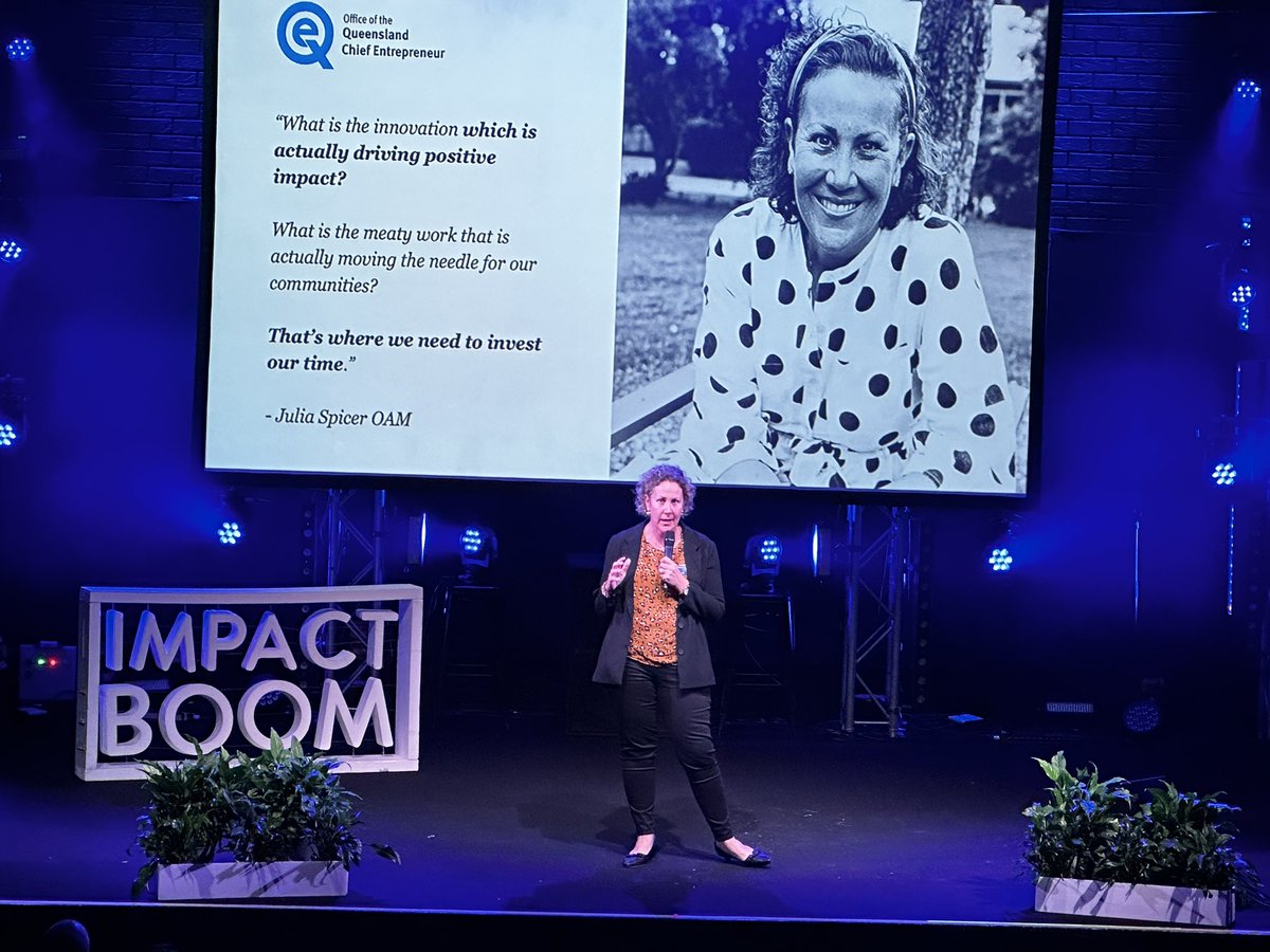 ImpactBoomOrg's tweet image. Julia Spicer OAM welcoming all attendees tonight. She is working in ensuring all Queenslanders have access to the #innovationecosystem. 🚀
@OQCE_ @AdvanceQld
#StartupState #socent #impactboom #elevateplus2023