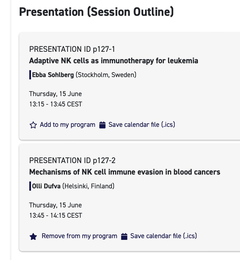 If you’re into NK cells join for the virtual Science-in-Focus session at #EHA2023 #EHA23 in a couple of hours (13:15 CEST):

eha2023.ehaweb.org/eha/eha2023/en…