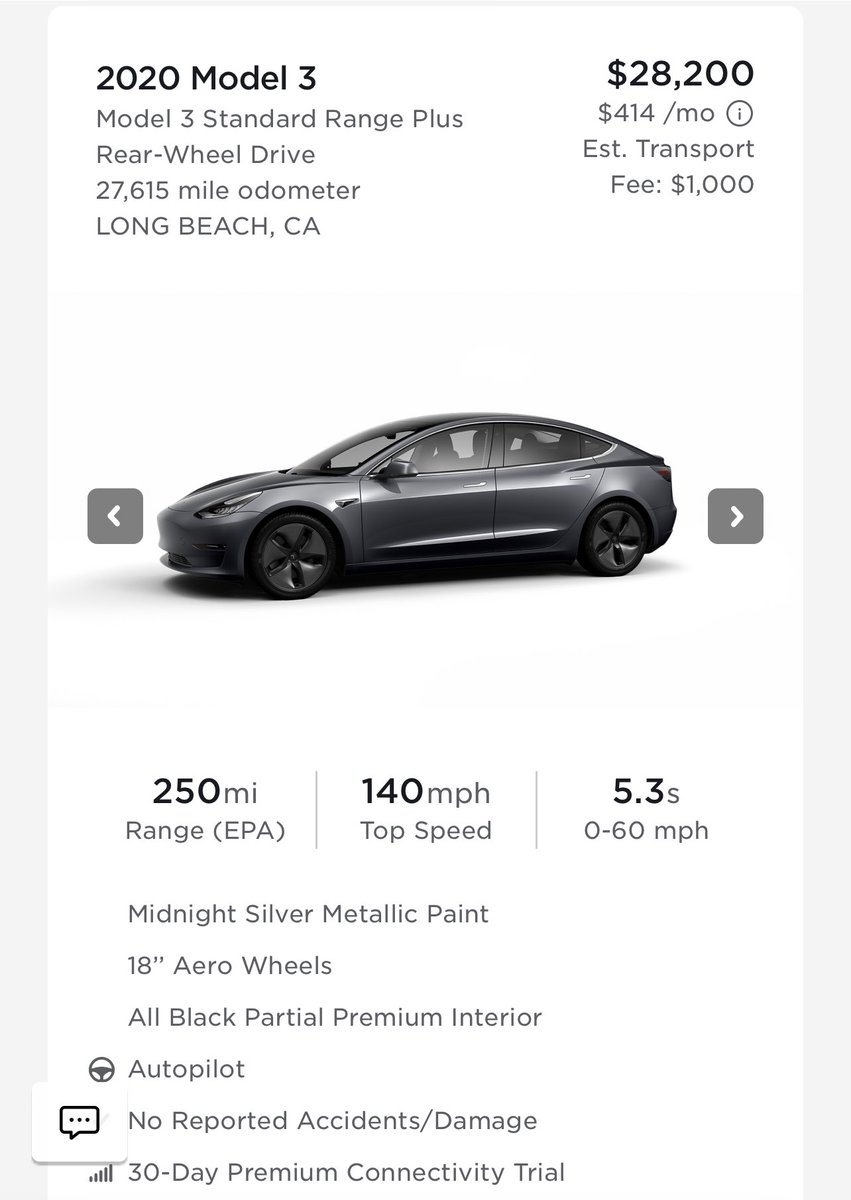 Yaman Tasdivar on Twitter: "Used Tesla Model 3 selling for $28,200 🤯