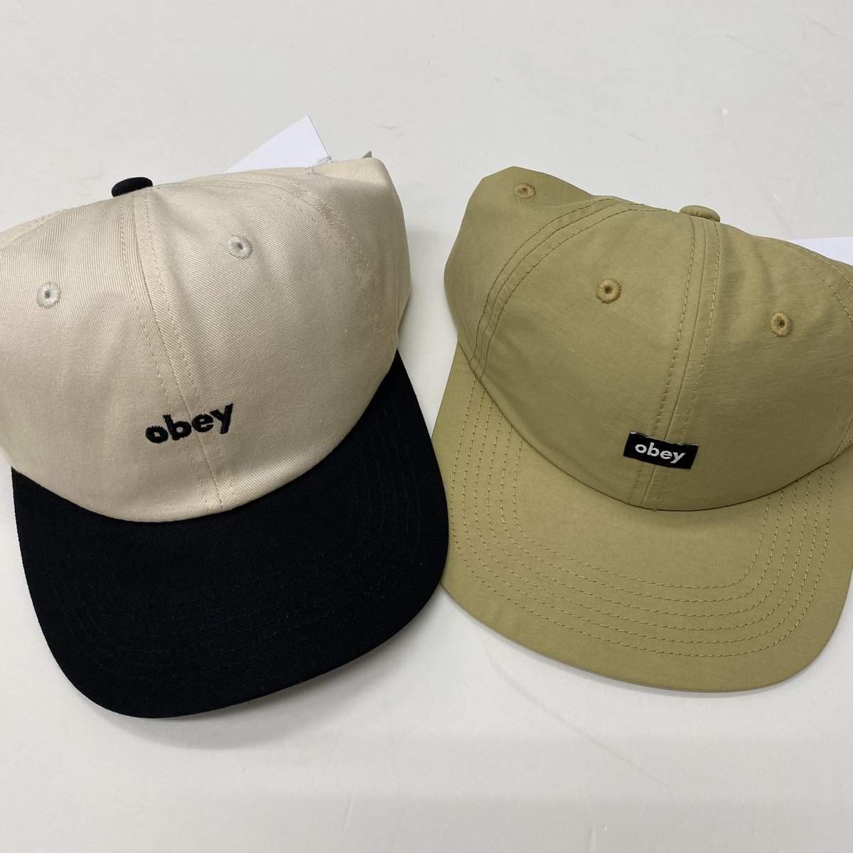 b__flat's tweet photo. 【OBEY】
キャップ入荷❕

ツートーンのローキャップ、
そして6面のストレートキャップ、
どちらも合わせやすさ◎です。 https://t.co/QCTuORCUyS