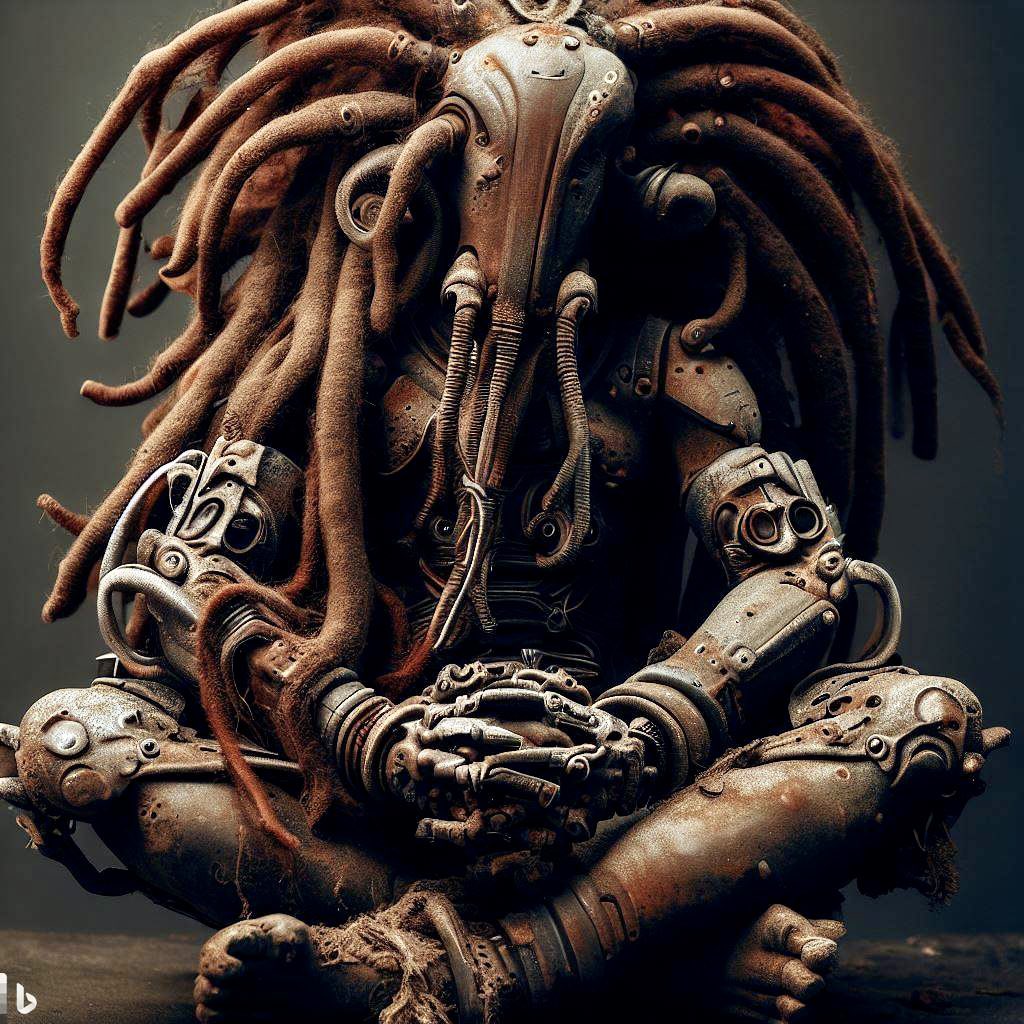 369daedalus's tweet photo. Biomechanics: Ganesha x8
#AI #AIart #AIArtwork #dalle2 #bingimagecreator #aiartcommunity #Giger #biomechanic #robot https://t.co/OWusKhEyTz