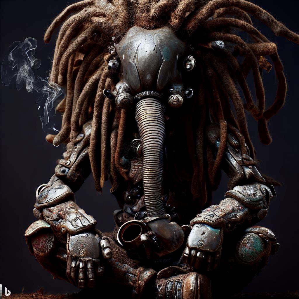 369daedalus's tweet photo. Biomechanics: Ganesha x9
#AI #AIart #AIArtwork #dalle2 #bingimagecreator #aiartcommunity #Giger #biomechanic #robot https://t.co/we5uiYxIeV