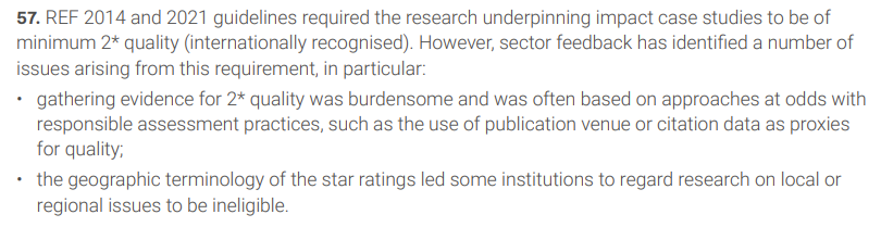 Good to see #REF2028 explicitly addressing previous confusion (prompted by the 2* benchmark wording) around the value of 'research on #local or #regional issues'. Very welcome, given the huge importance of #place-based #research, and its impact on communities across the UK.