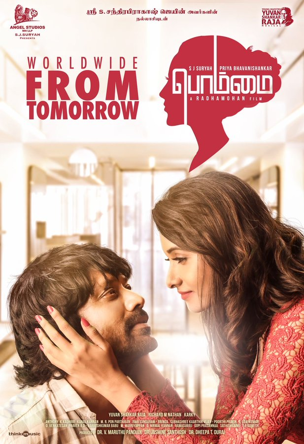 #Bommai From Tomorrow 🤩 

Bookings Open Now✌🏻💐💐💐Book it in  🔗

in.bookmyshow.com/chennai/movies……

✨@iam_sjsuryah <a href="/priya_Bshankar/">Priya BhavaniShankar</a> <a href="/IamChandini_12/">Chandini Tamilarasan</a> 

 🎬by @Radhamohan_dir

A <a href="/thisisysr/">Raja yuvan</a> 🎶🎼🎹

✍️<a href="/madhankarky/">Madhan Karky</a>
🎥<a href="/Richardmnathan/">Richard M Nathan</a>
✂️<a href="/editoranthony/">Lewellyn gonsalvez</a>
🛠️<a href="/KKadhirr_artdir/">Kadhirr</a>
⚔️<a href="/kannan_kanal/">kanal kannan</a>