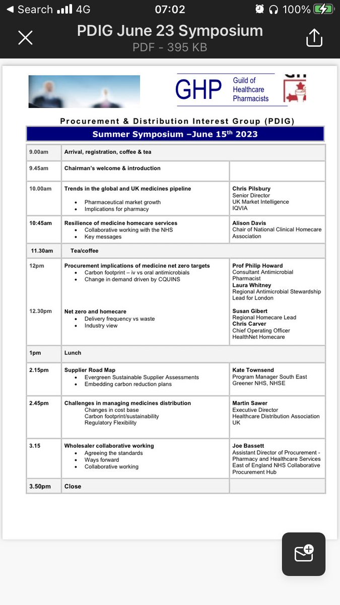 EPR_Pharmacist's tweet photo. Really looking forward to #PDIG today with a great agenda https://t.co/JpqMRe7gep