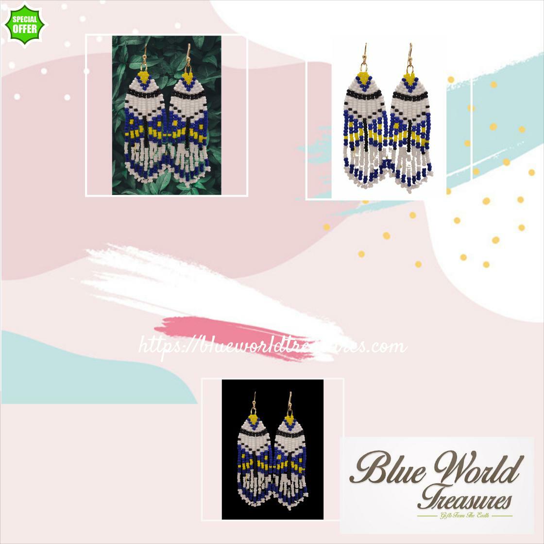 Hot Summer Looks! 🔥🔥🔥 Native American Summer Jewelry ~ Quirky Butterfly Seed Bead Fringe Earrings only $60.00!
Order Here 👉bit.ly/43ECCx7 👈 #BlueButterfly #BlueAndYellow