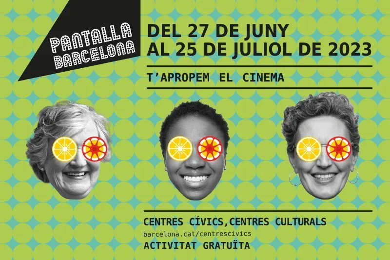 📣 A punt d'estrenar el 10è #PantallaBCN, el programa que fa arribar als barris el millor cinema creat i produït a Barcelona i Catalunya!

📅 Del 27/06 al 25/07
🎬 7 films
🎟️ 42 projeccions
📍 11 #CentresCívicsBCN

🔎 Més informació 👉 buff.ly/3X3Guoo