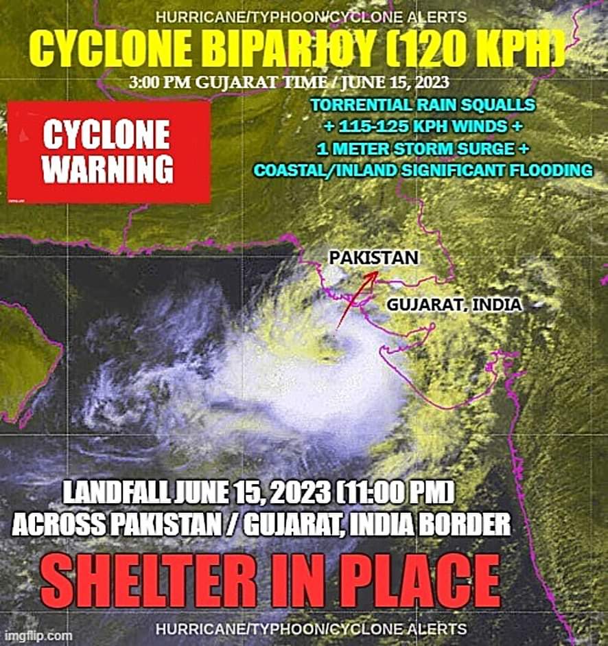 GlobalCyclones's tweet photo. *#GUJARAT: #Biparjoy #CycloneBiparjoy #Pakistan #India #Karachi #Gwadar #Hyderabad #Ormara #Gandhinagar #Suthri #BiparjoyCYCLONE #TropicalCycloneBiparjoy #CyclonicStormBiparjoy #Pipar #Golay #Wasaio #Akari #Kutch #Saurashtra
-BLOG/MAPS/SATELLITE
https://t.co/BUDIrgDsl6 https://t.co/HmzbUZ8Si5
