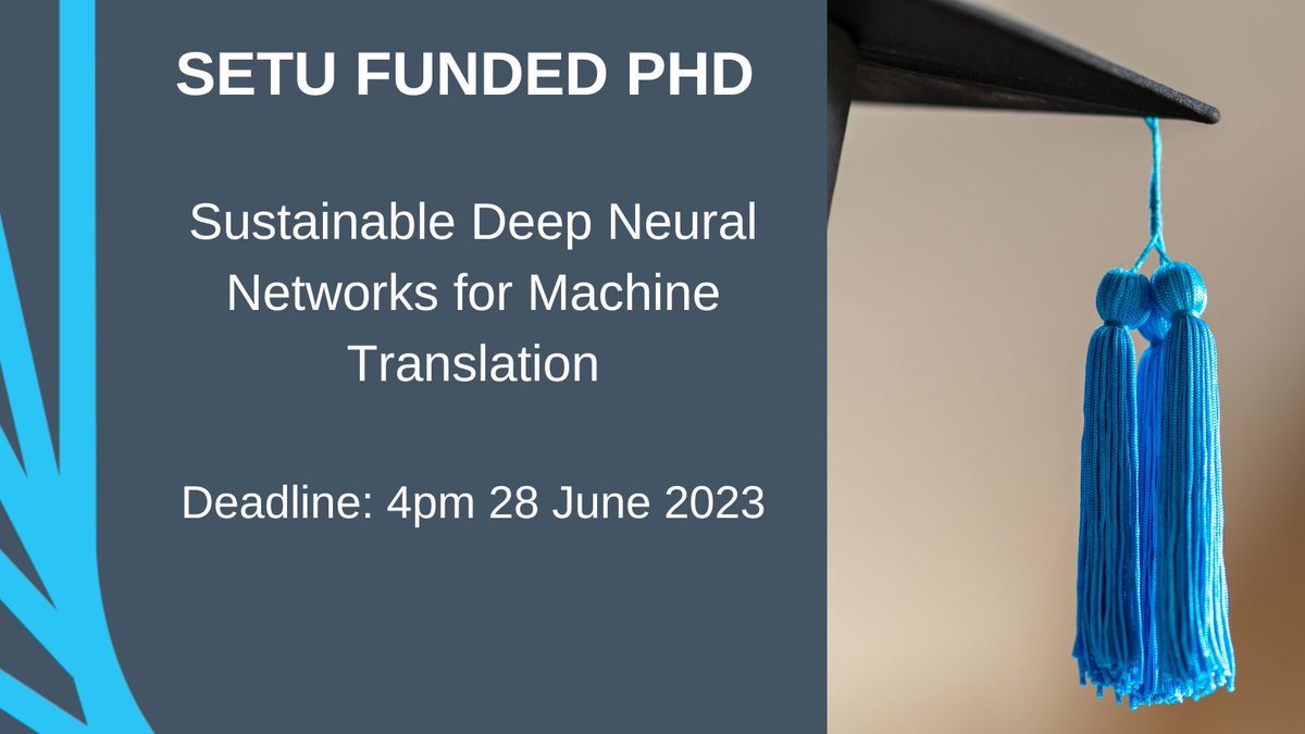 SETU_Research's tweet photo. 🎓Applications now open for this new funded PhD Opportunity

💻For full project details and how to apply visit:
https://t.co/pZFZzsQnSi

➡️To see more PhD opportunities currently available:
https://t.co/MXCNeFV3ne

#PhD #Scholarship https://t.co/b5SrNdmg0s