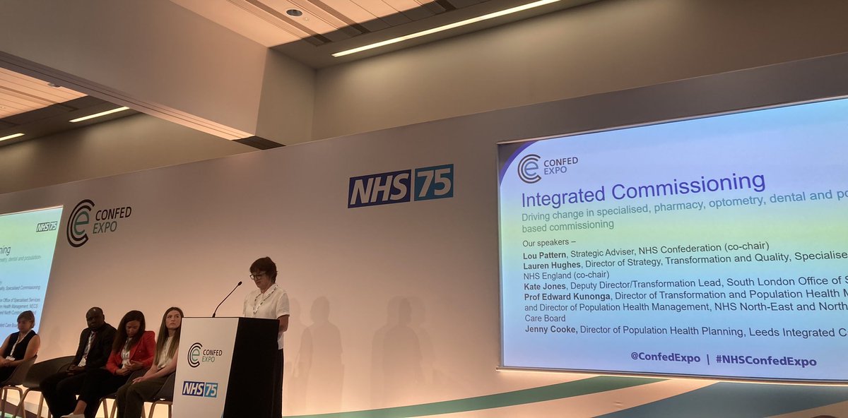 First session of day 2 at #NHSConfedExpo - Lou Patten highlighting the key points of our POD report which you can find here nhsconfed.org/publications/d…