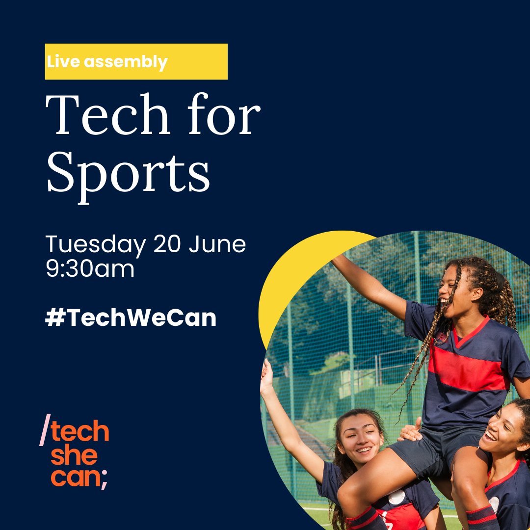 ⚽ Join us for a sports-packed virtual assembly! Tech for Sports: Unlocking Future Careers!🚀

📅Tue 20 Jun
⏰9:30-10:00
📍Your classroom!

🏊‍♂️ Dive into the incredible world where tech meets sports,  inspiring 7-11 year-olds about future careers. Register: bit.ly/3PetWsA