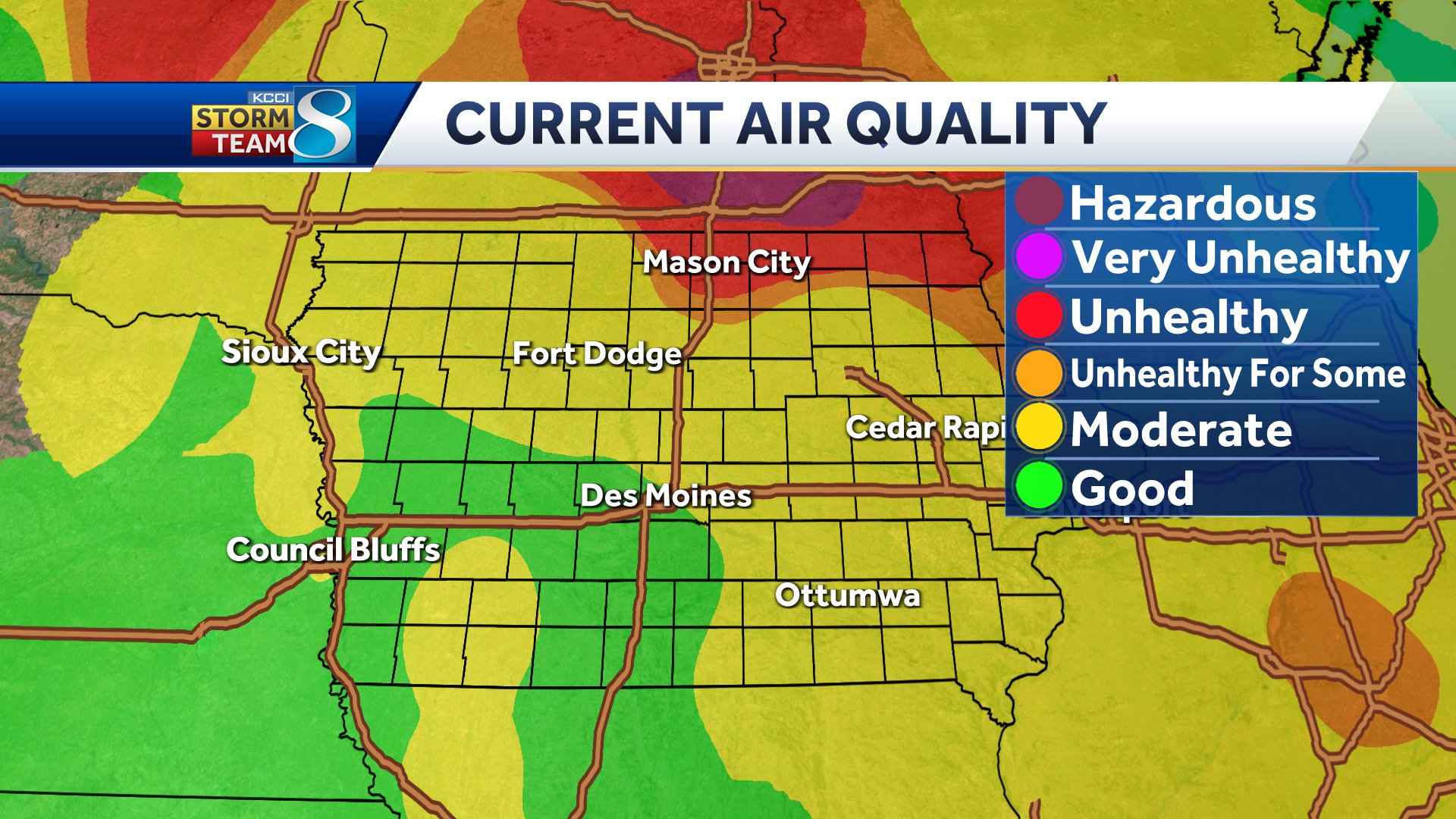 Jason Sydejko KCCI on Twitter "Air quality through northern portions