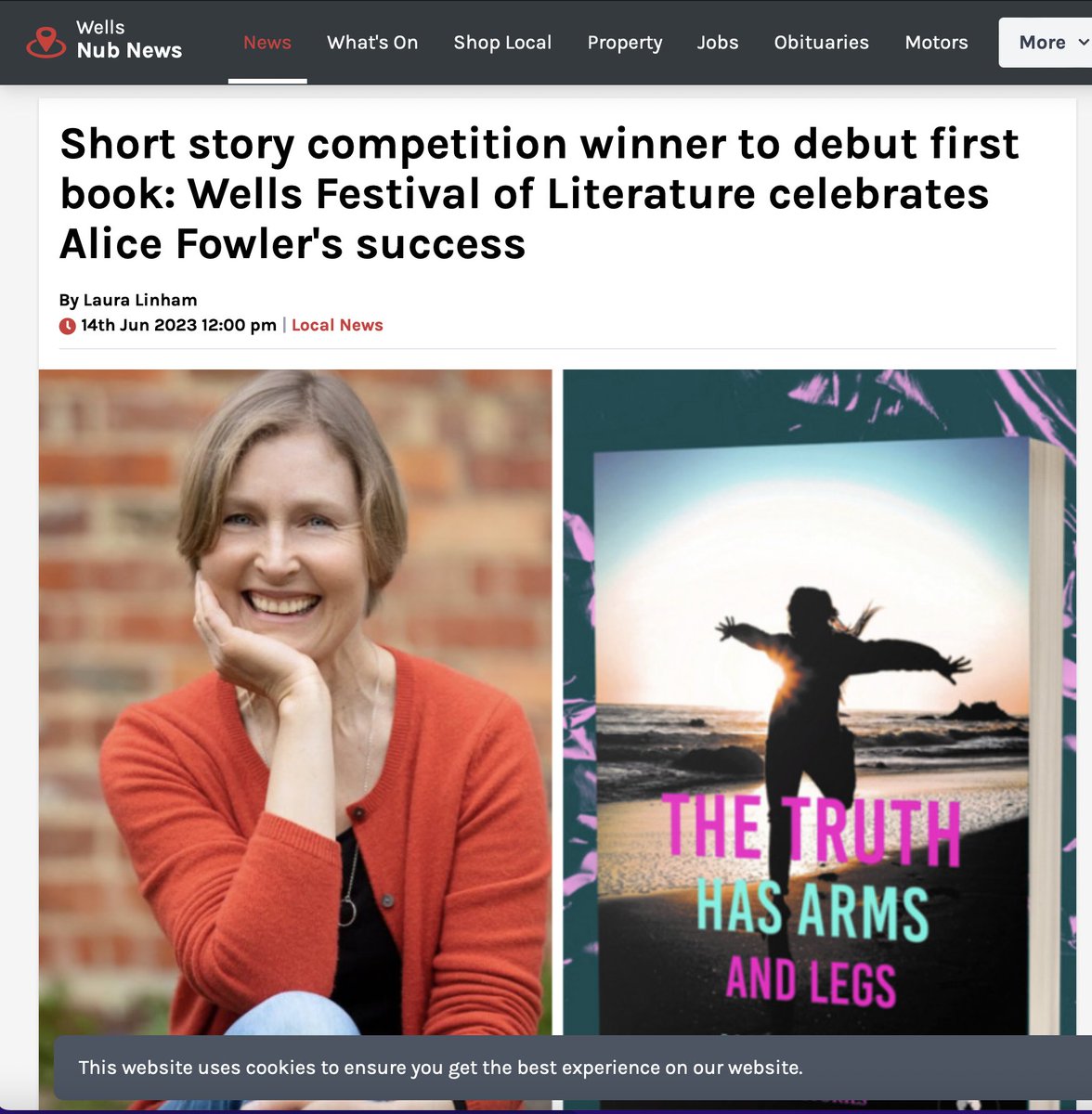 Still time to enter the Wells Literary Festival short story comp, judged this year by <a href="/ClaireFuller2/">Claire Fuller</a> !🎉 Deadline June 30th. Thanks for featuring me as a past winner <a href="/wellslitfest/">Wells Festival of Literature</a> <a href="/WellsNubNews/">Wells Nub News</a>❤️📚
#WritingCommunity #shortstories #debut #TheTruthHasArmsAndLegs <a href="/fly_press/">Fly on the Wall Press</a>