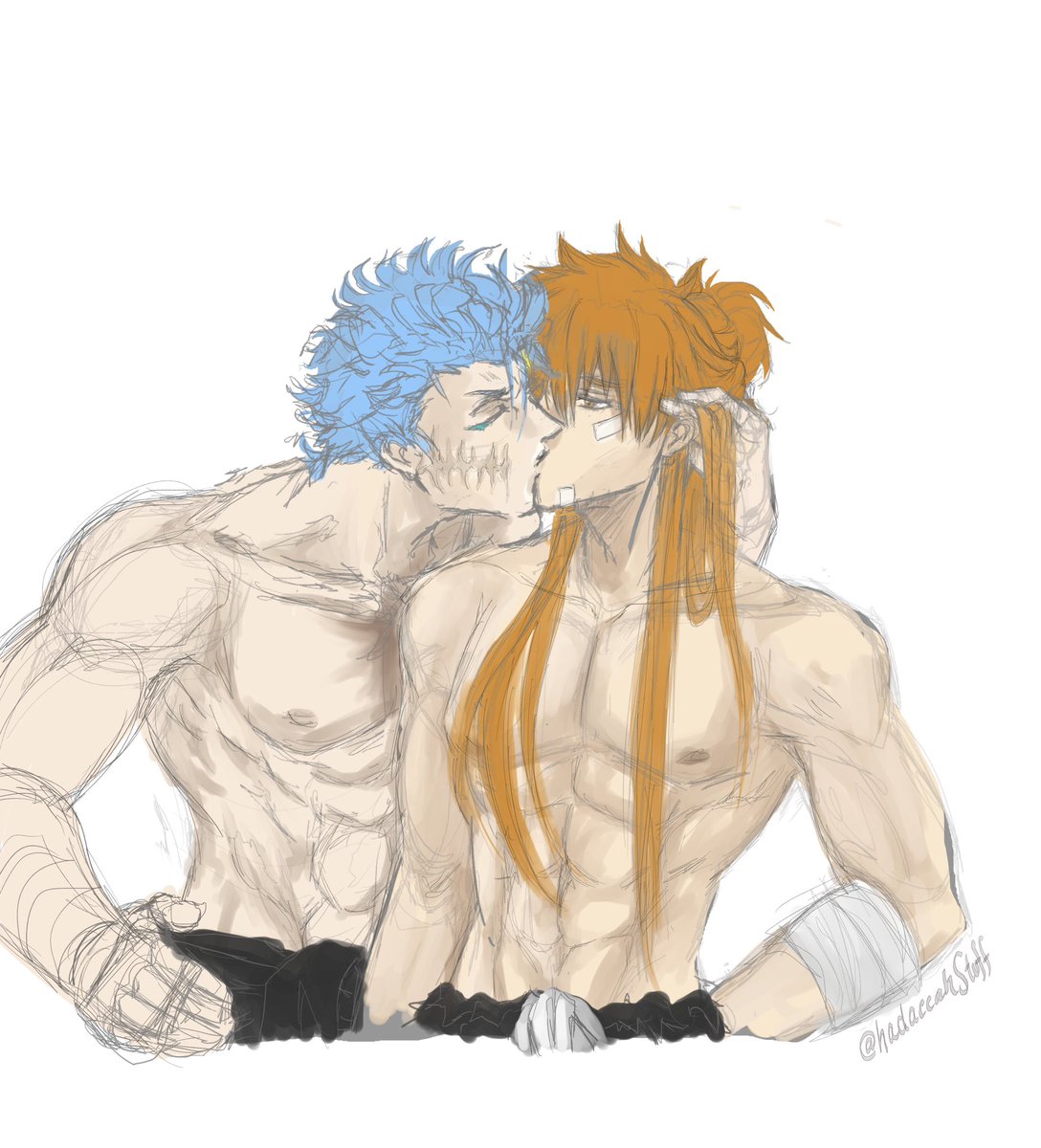 HadaccahStuff's tweet photo. #グリ一の日 #グリ一 #grimmichi
Wip to celebrate the grimmichi day!

-Going to hueco mundo already?
-mhm, I'll do the job and I'll be back, try not to get into fights to the death with others idiots while I'm gone
-who's talking! https://t.co/C0PTMuO6yP