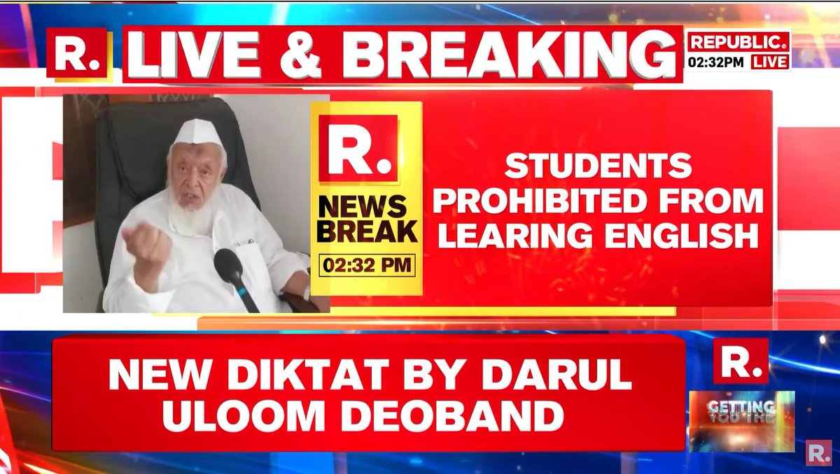 republic's tweet photo. #BREAKING | Islamic seminary issues new order on education; Students prohibited from learning English.
#IslamicSeminary #Education #English
https://t.co/6CjsNJ9CEq https://t.co/EGaajjVMM3