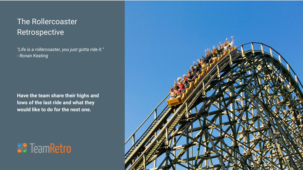 Sprints are like rollercoasters; they have ups, downs, twists and turns - the most challenging can be the most fun! Why not give our Rollercoaster #retrospective a try?
bit.ly/3GpPZYY
#agile #IterationManager #ScrumMaster #FunAtWork #Futurespective