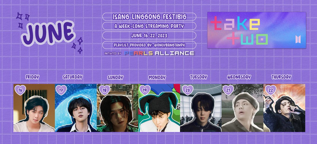 🇵🇭 PH ARMY! Get ready to scream and dance your heart out as we kick off #IsangLinggoFestibig with BTS! 🎉🔥 Join us for a week-long streaming party, celebrating one member each day. It's going to be EPIC! 👉🏼 Stationhead.live/btsonradioph Playlists will be posted tomorrow!