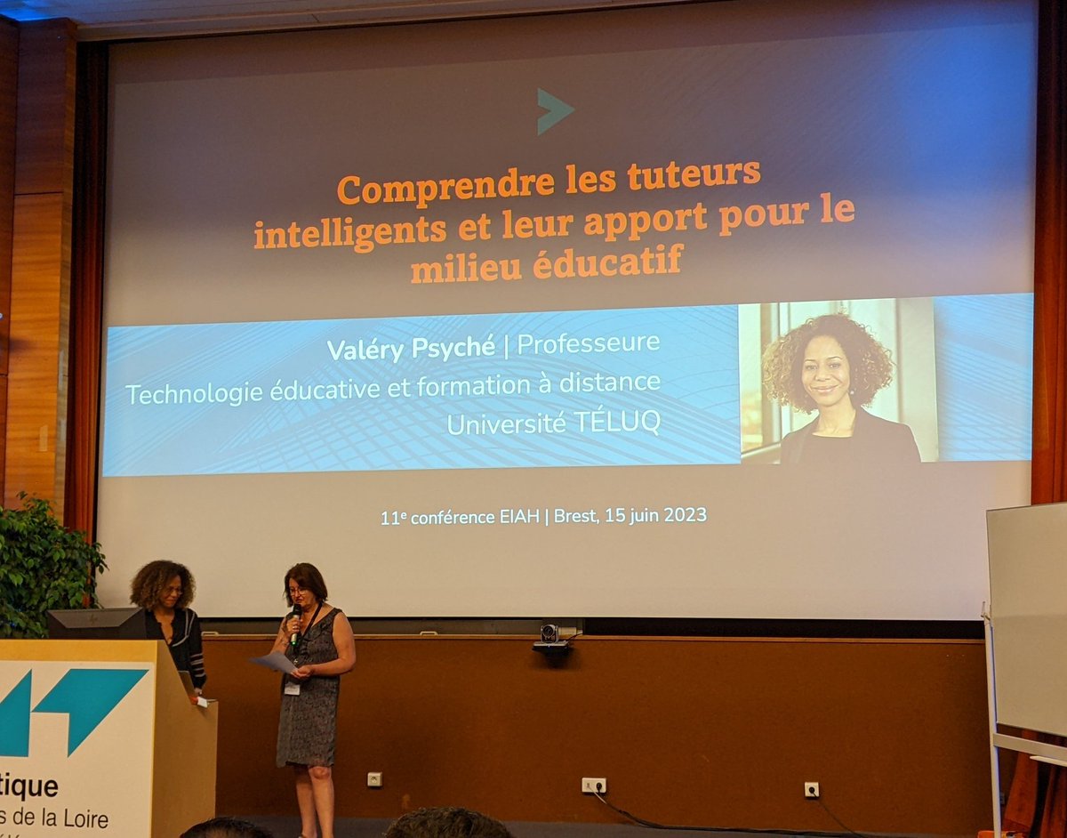 Valérie Psyché donne la conférence "Comprendre les tuteurs intelligents et leur apport pour le milieu éducatif" #EIAH2023