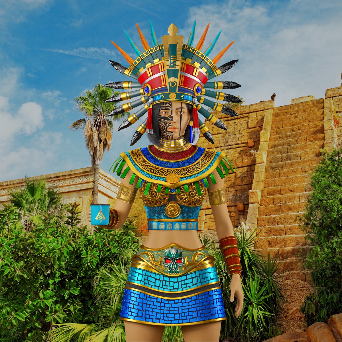 GM to everyone who says it back!

The Aztec Queen took the time to try out some new clothing.

Doesn't she look amazing?

#WeAreAmazulus #NFTs