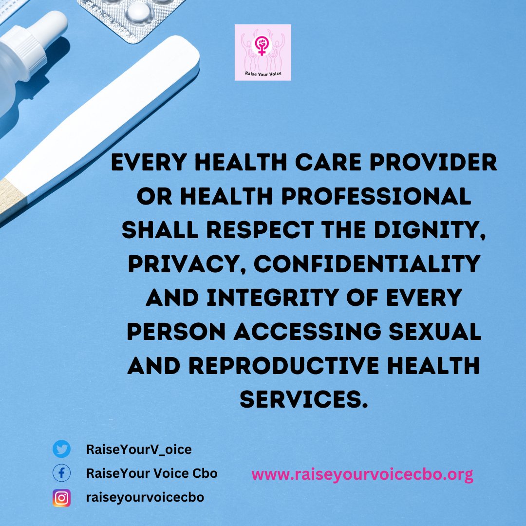 Healthcare providers and professionals are obligated to uphold the dignity, privacy, confidentiality, and overall well-being of individuals seeking sexual and reproductive health services.

#PassTheEACSRHBill #RaiseYourVoice
