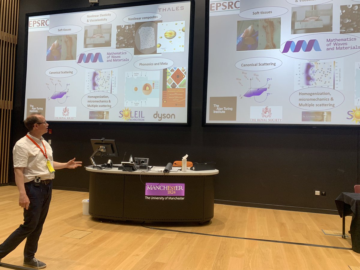 Our very own William Parnell and <a href="/AssierRaphael/">Raphael Assier</a> also contributing to the Mathematics Underpinning Phononics session. #phononics2023