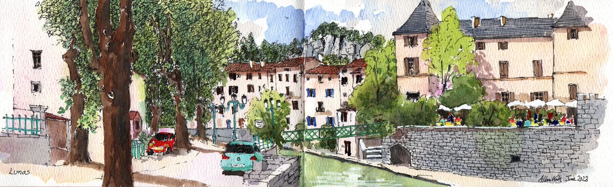 Lunas #sketchbook #urbansketcher #urbansketchers #sketch #urbansketch #sketchtravel #usk #artforart #akirk54 #landscapepainting #watercolour #thedailysketch #drawing