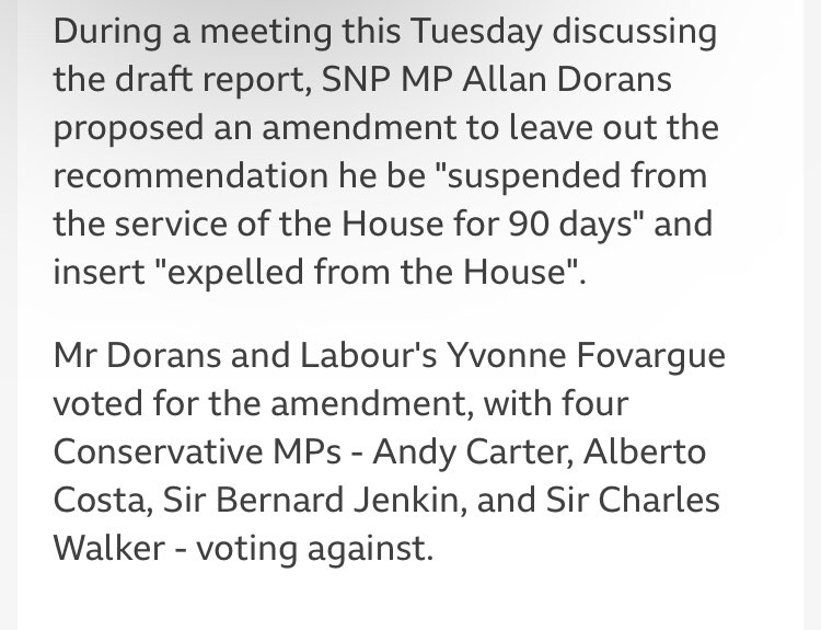 @Steven_Swinford Why did the four Tory MPs vote against Johnson being EXPELLED from Parliament?

#ToryBias