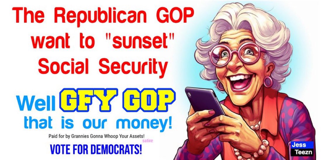 The House GOP’s budget destroys Social Security as we know it‼️ No surprise, we knew they couldn’t be trusted. Remember when they kept screaming “lies” at our President? #DemVoice1 #ProudBlue