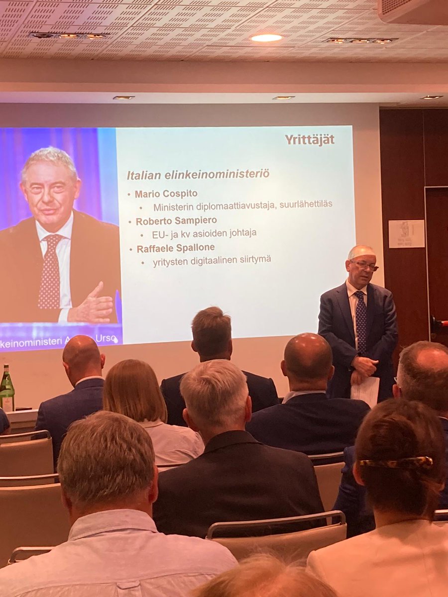Tutustumassa Italian elinkeinoministeriön toimintaan Rooman visiitillä 🇮🇹! L’Associazione degli imprenditori finlandesi <a href="/suomenyrittajat/">Suomen Yrittäjät</a> ha conosciuto anche le attività del Ministero delle Imprese ed il Made in Italy <a href="/mimit_gov/">MIMIT</a> durante la loro visita a #Roma.