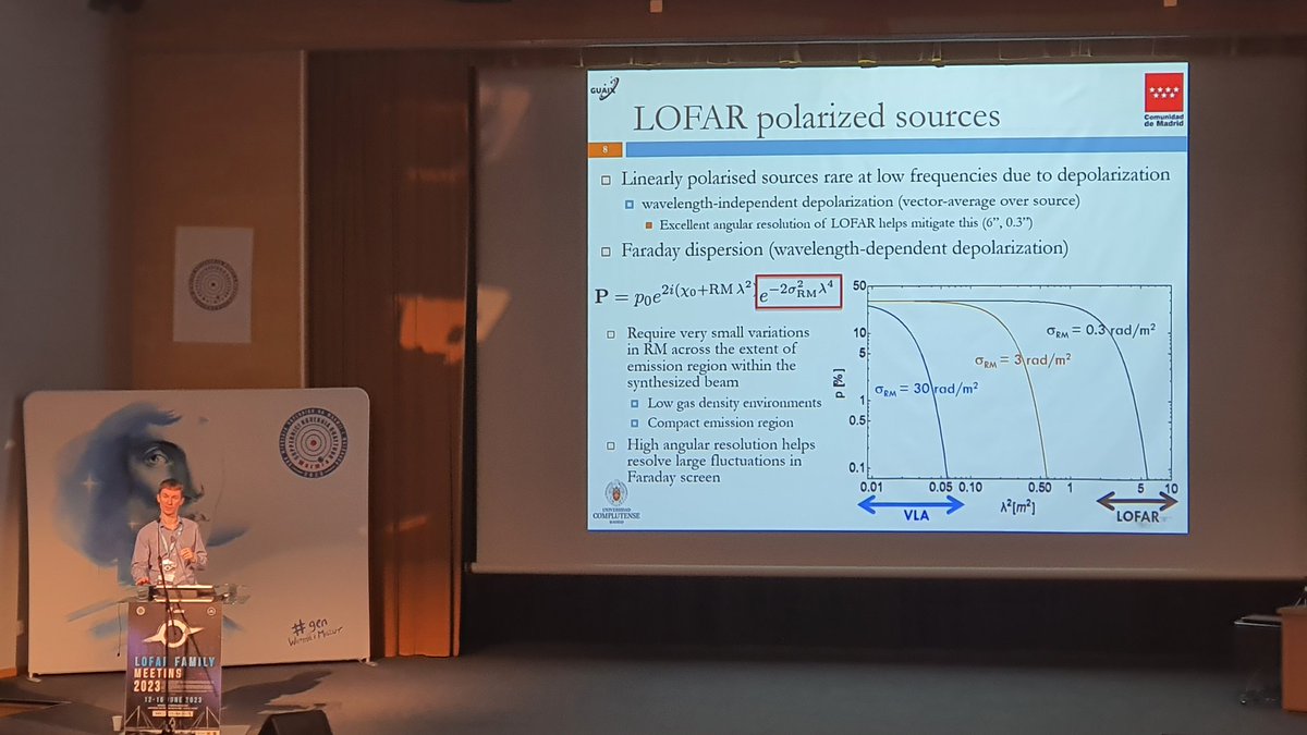 Rounding out the afternoon at #lfm23 we're talking magnetism... @aghatubrid speaking my language and demonstrating why finding polarised sources at low frequencies is so tough but so rewarding! Awesome work from the team behind the LoTSS RM Grid!