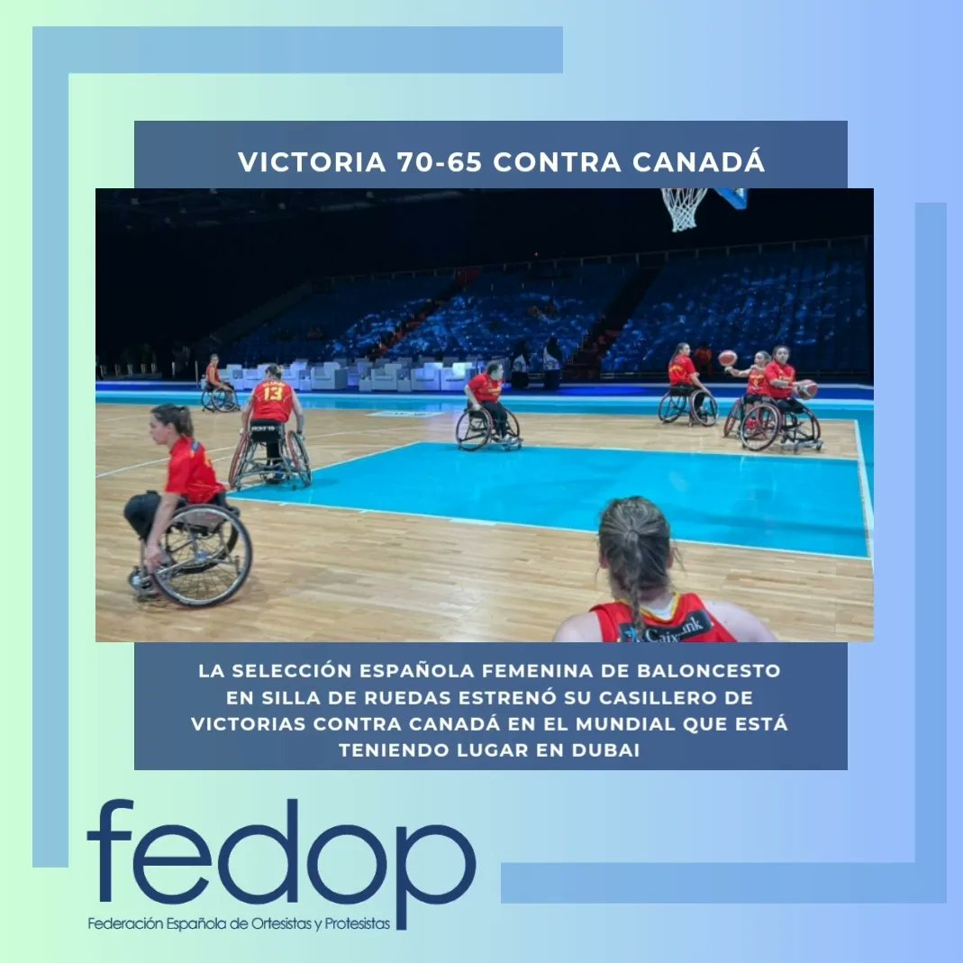 Fedop_ES's tweet photo. 🏀 La selección española femenina de baloncesto en silla de ruedas ha ganado su primer partido en Dubái contra Canadá (70-65), en el tercer partido de la fase de grupos. 🏀🎉 https://t.co/qynUsliACQ