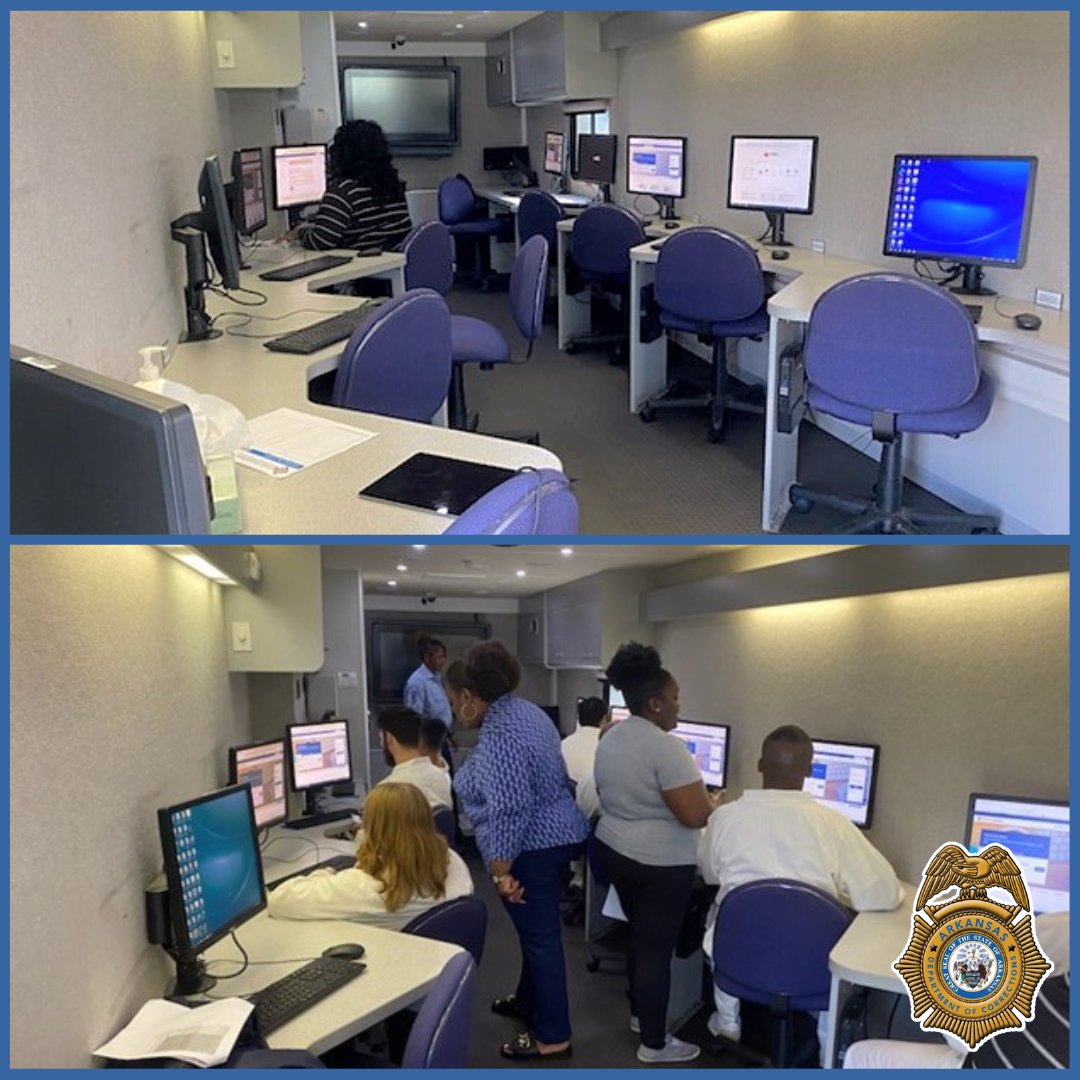 ADCPIO's tweet photo. The #ARDOCFamily would like to thank the @ArkansasDWS for bringing their Mobile Workforce Center to the Barbara Ester Unit. Their team, along with DOC staff, were able to assist several offenders on their job hunting journey.
#ThankYou #ARDWS #EsterUnit https://t.co/IcCHqX11Fa