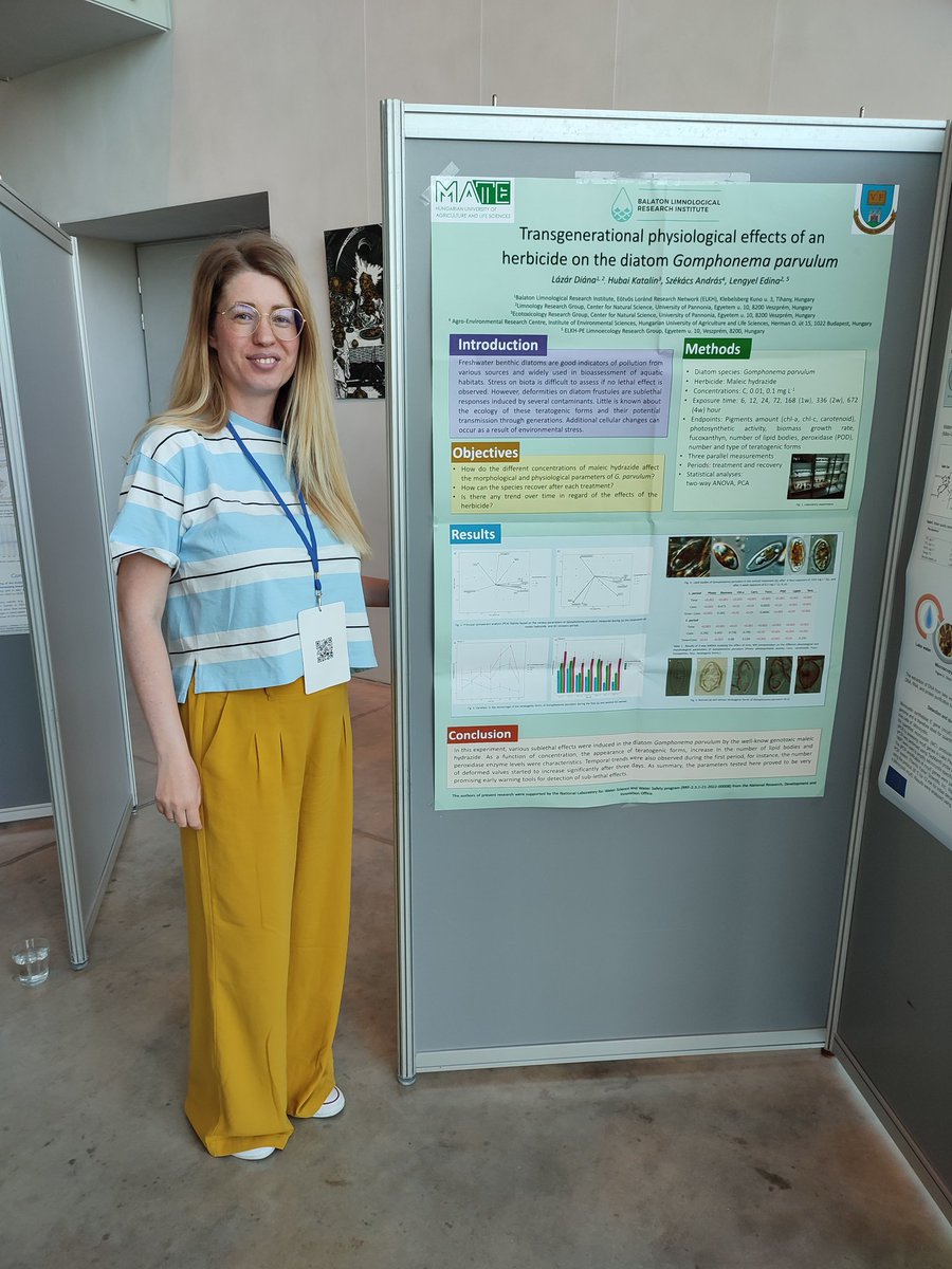 Kálmán Tapolczai 🕊️ (@kalipster) on Twitter photo <a href="/LzrDina1/">Lázár Diána</a> Dia next to her awesome poster on herbicide effect on #diatoms <a href="/Shallowlakes23/">11th International Shallow Lakes Conference</a> in #Tartu, Estonia, representing <a href="/BalatonScience/">BalatonScience</a>. <a href="/LzrDina1/">Lázár Diána</a> Dia next to her awesome poster on herbicide effect on #diatoms <a href="/Shallowlakes23/">11th International Shallow Lakes Conference</a> in #Tartu, Estonia, representing <a href="/BalatonScience/">BalatonScience</a>.
